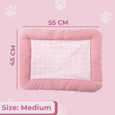 Kuber Industries Rectangular Dog & Cat Bed|Yarn Dyed Oxford Cloth|Nylon and Polyester with Cotton Filling|Self-Cooling Bed for Dog & Cat|Small Light-Weight & Durable Dog Bed|ZQCJ005P-M|Pink